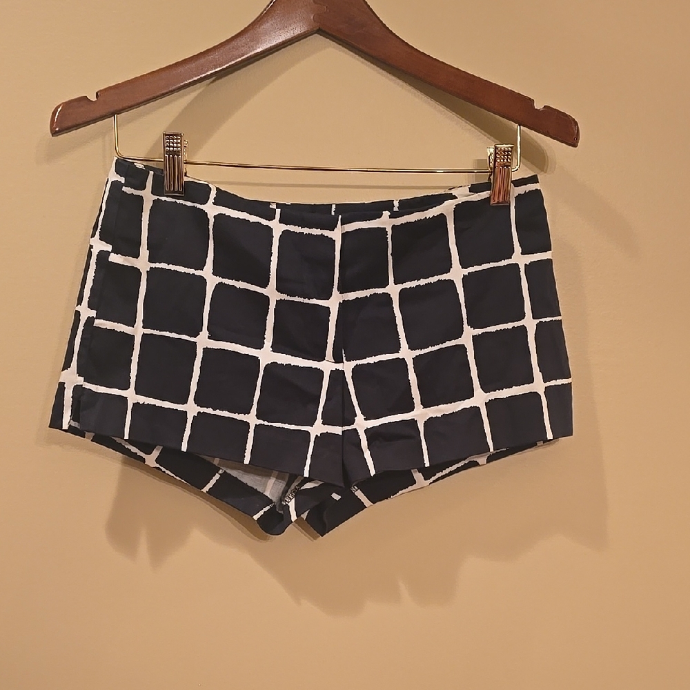 Trina Turk Black and White Grid Pattern Women's Shorts